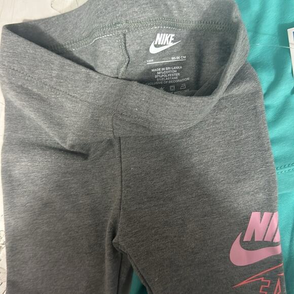 Nike 18m Girls Teal T-Shirt and Shorts Set + Gray Leggings Lot NWT - Picture 3 of 4